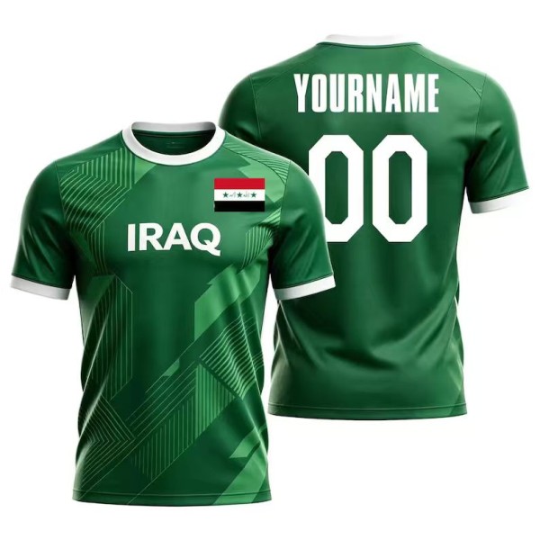 Adult Men's Short Sleeve Sport Jersey Set, Iraq 2026 World Cup Football Kit